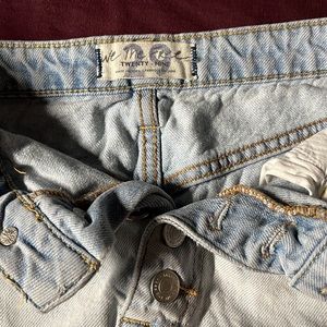 FREE PEOPLE distressed acid washed JEAN SKIRT 29